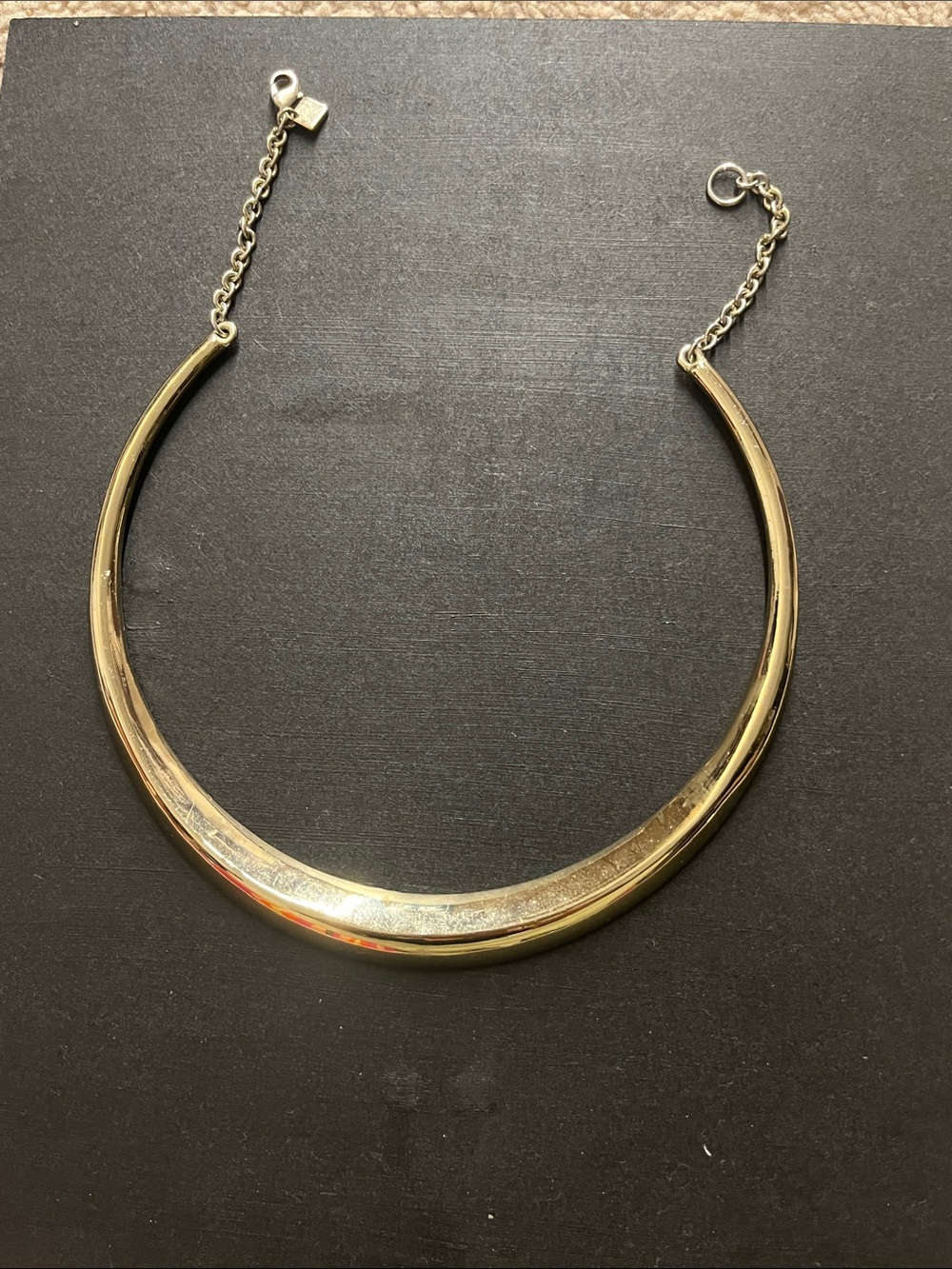 Banana Republic Gold Collar Statement Necklace | Polished Choker | Adjustable